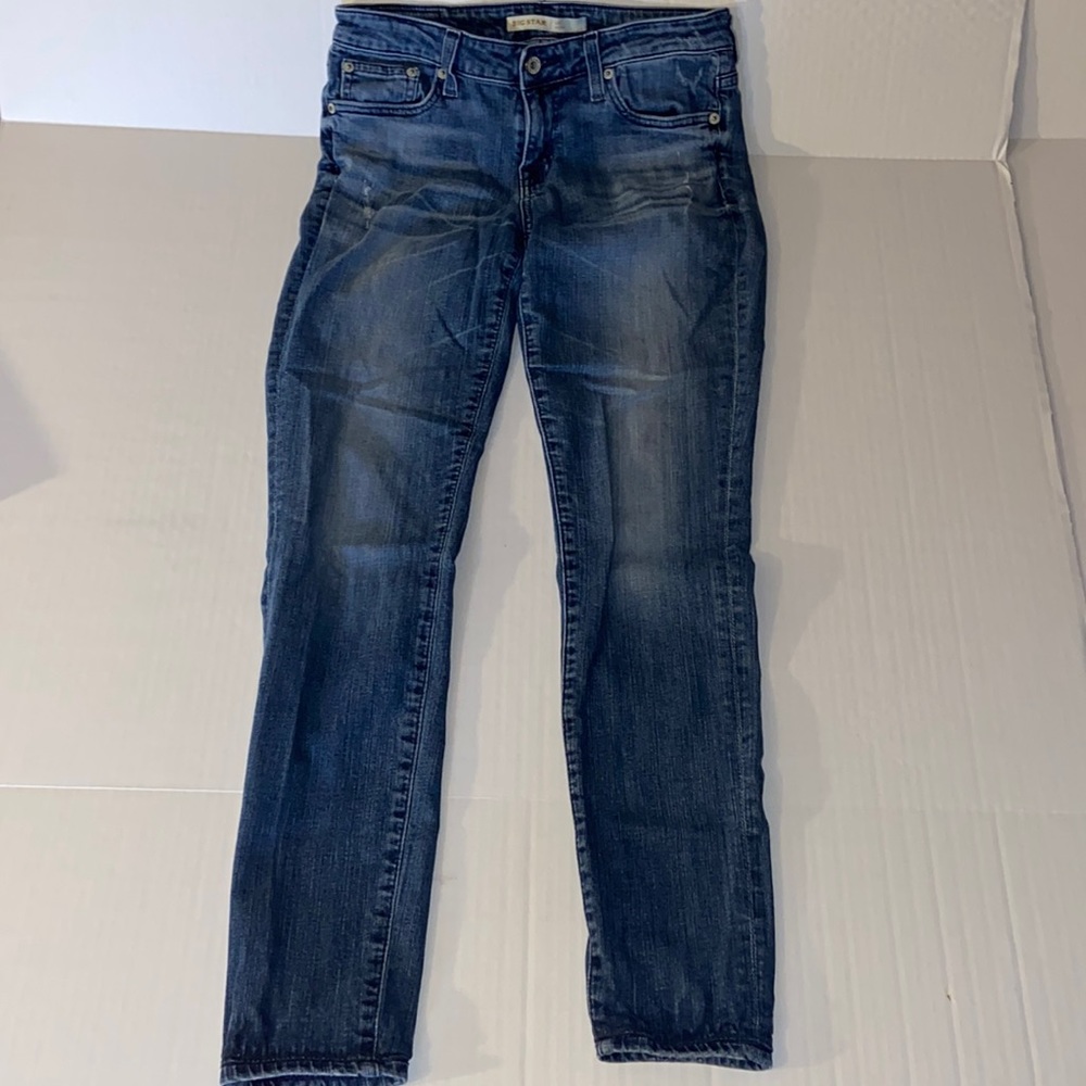 Big Star LIV Distressed Skinny Size 26 R Denim Blue Jeans